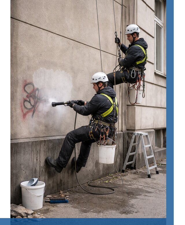 Удаление граффити с фасада в Тайшете от 4673 р. | ВЫСОТНИК-Тшт