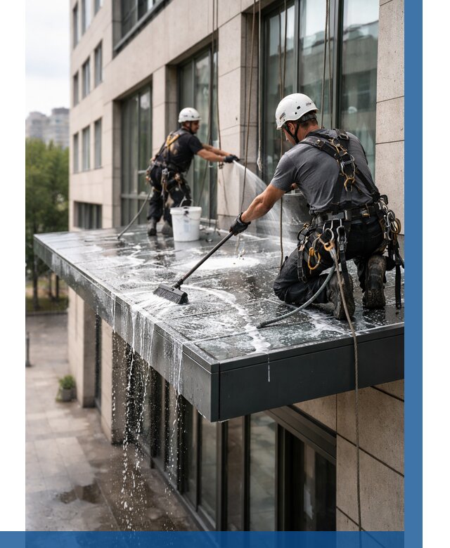 Мойка козырьков и навесов в Тайшете от 3635 р. | ВЫСОТНИК-Тшт