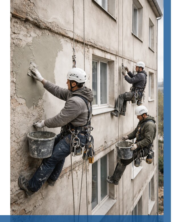 Ремонт штукатурного фасада в Тайшете от 779 р. под ключ | ВЫСОТНИК-Тшт