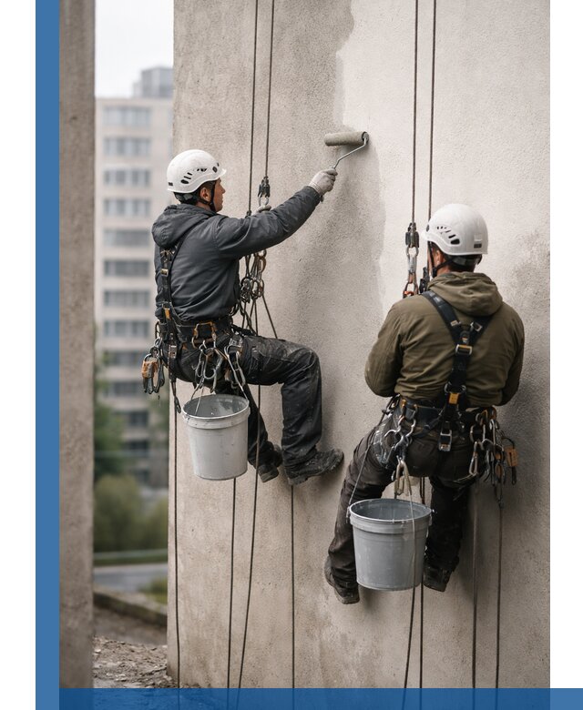 Покраска фасадов высотными альпинистами в Тайшете с гарантией