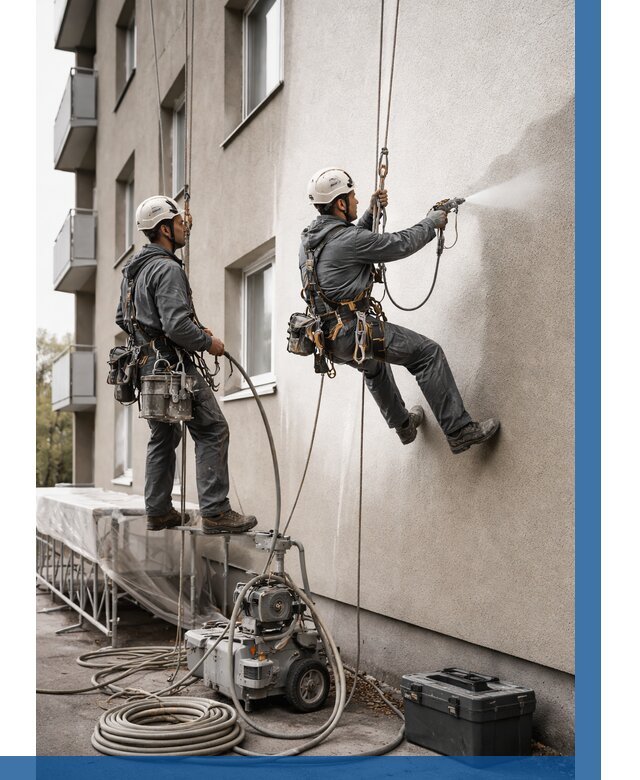 Безвоздушная покраска фасада в Тайшете от 228 р/м² | ВЫСОТНИК-Тшт