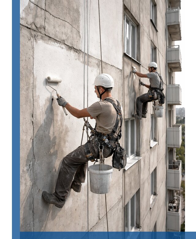 Покраска бетонного фасада в Тайшете для жилых и промышленных объектов