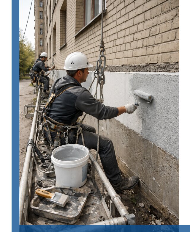 Окраска цоколя здания в Тайшете профессионально и надежно