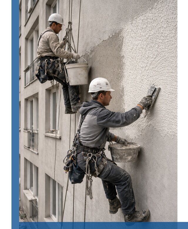 Нанесение декоративной штукатурки короед на фасад в Тайшете