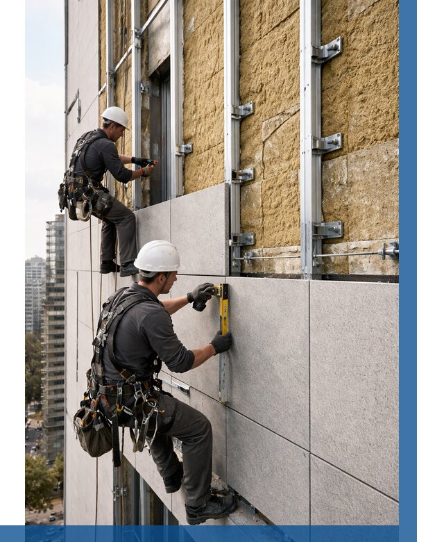 Монтаж вентилируемого фасада в Тайшете от 3635 р. | ВЫСОТНИК-Тшт