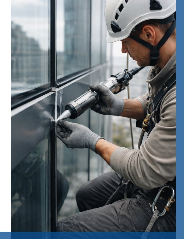 Герметизация стыков витража в Тайшете от 1246 р. | ВЫСОТНИК-Тшт