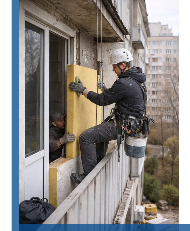 Профессиональное утепление балкона снаружи в Тайшете под ключ