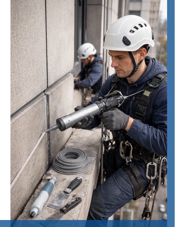 Герметизация деформационных швов фасада в Тайшете от 727 | ВЫСОТНИК-Тшт