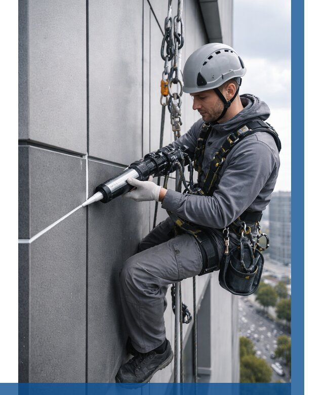 Герметизация стыков фасадных панелей в Тайшете от 6750 р.| ВЫСОТНИК-Тшт