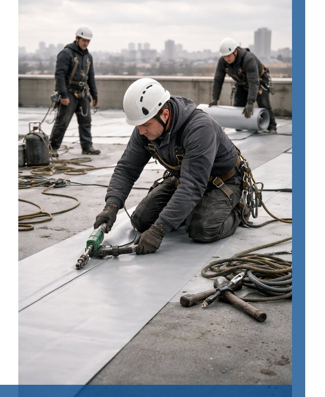 Ремонт мембранной кровли в Тайшете от 1869 р./м2 | ВЫСОТНИК-Тшт