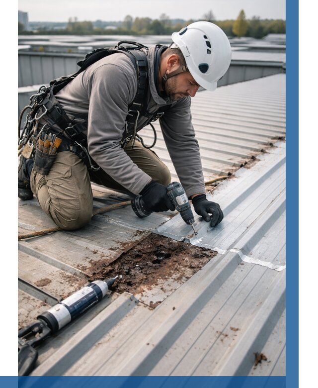 Ремонт профнастила на кровле в Тайшете от 727 р. | ВЫСОТНИК-Тшт