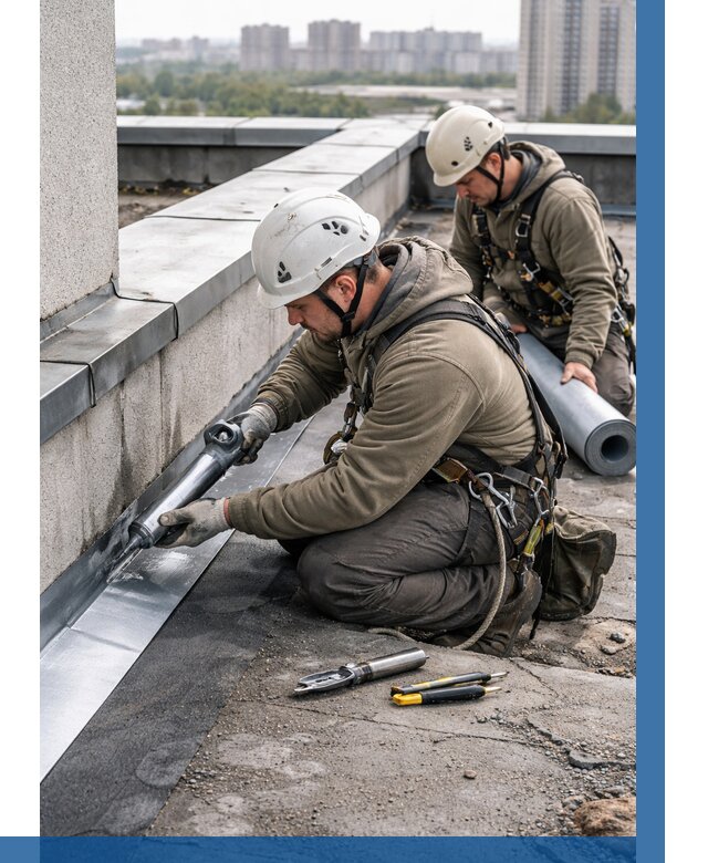 Ремонт кровельных примыканий в Тайшете от 1246 р. | ВЫСОТНИК-Тшт