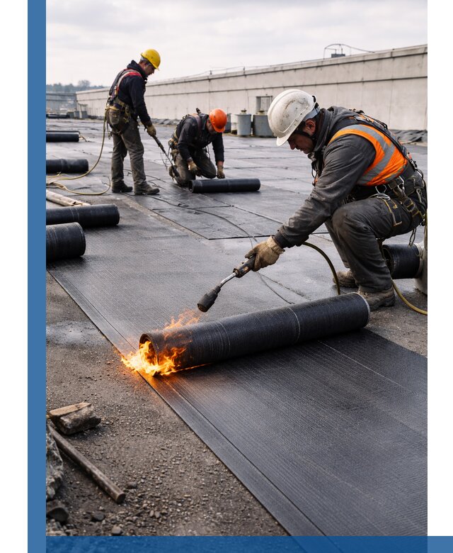 Монтаж наплавляемой кровли в Тайшете профессионально