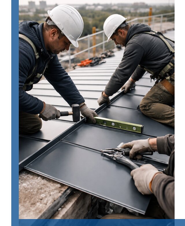 Монтаж фальцевой кровли в Тайшете для промышленных зданий