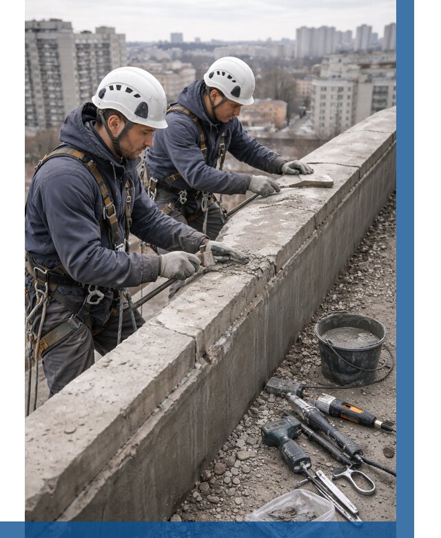 Ремонт парапета на кровле в Тайшете от 1558 р. | ВЫСОТНИК-Тшт