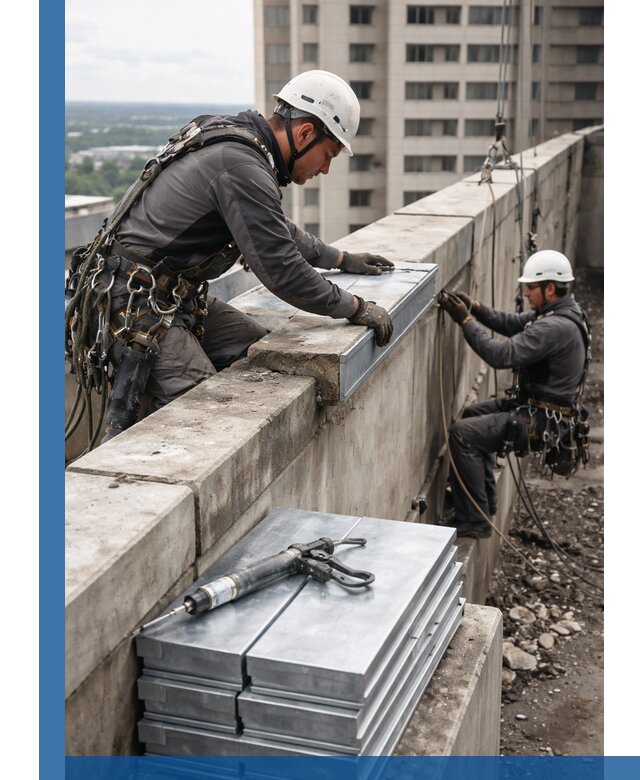 Замена парапетных крышек и установка новых в Тайшете