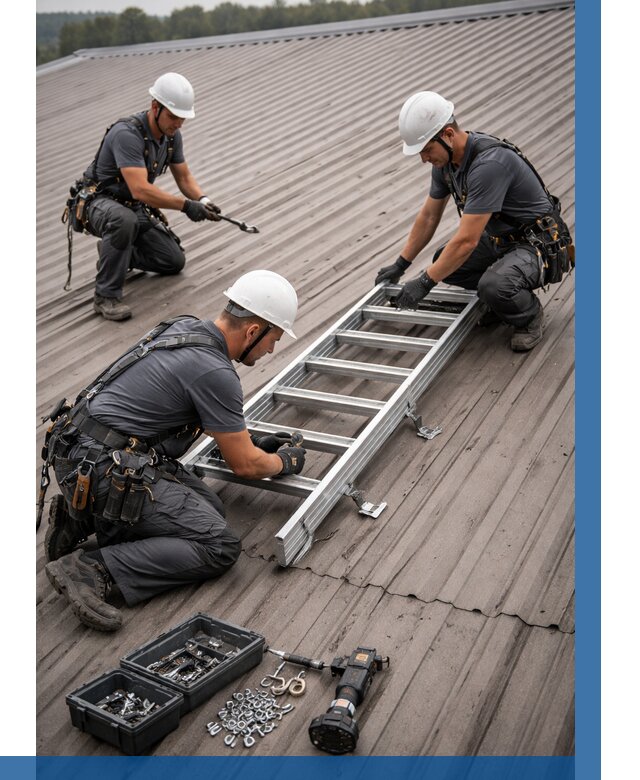 Монтаж кровельной лестницы в Тайшете от 4673 р. | ВЫСОТНИК-Тшт