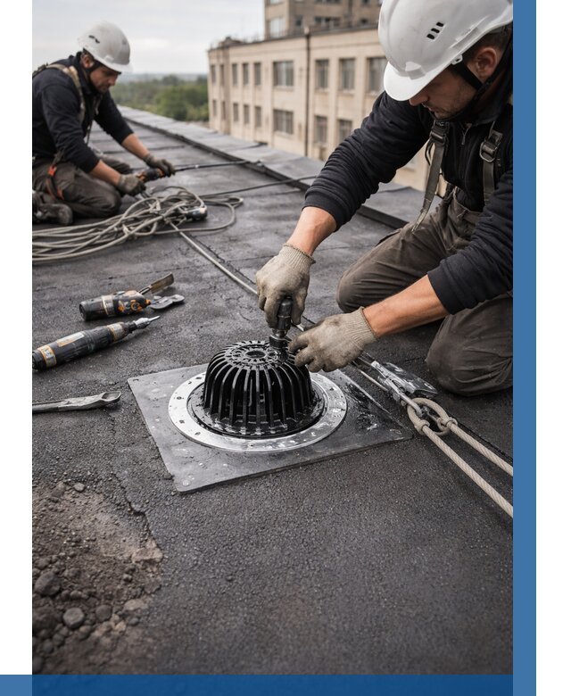 Установка водосточных воронок в Тайшете цена от 3635 р. | ВЫСОТНИК-Тшт