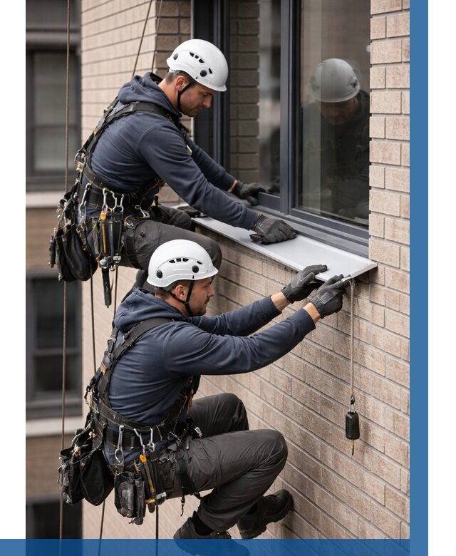 Монтаж оконных отливов под ключ в Тайшете от 3635 р. | ВЫСОТНИК-Тшт