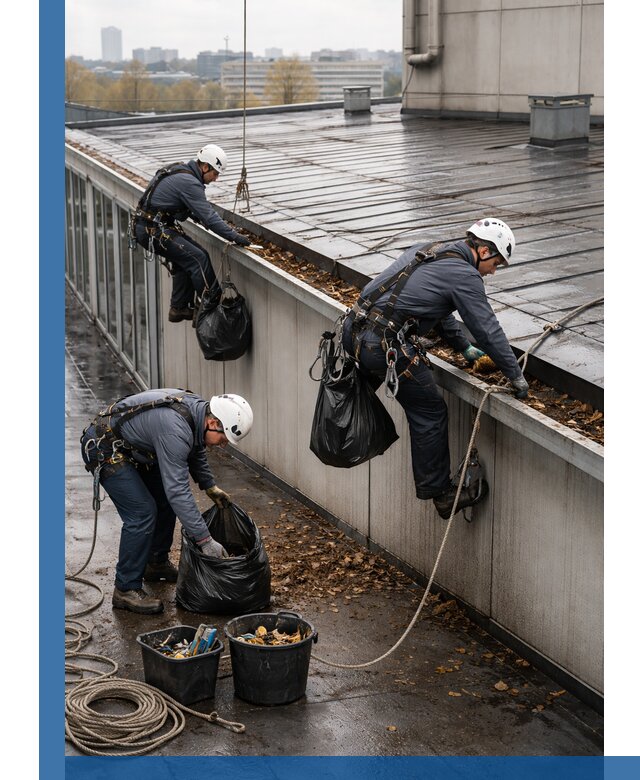 Очистка кровли по периметру в Тайшете силами промышленных альпинистов