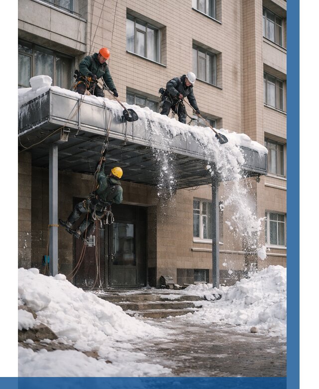 Очистка козырьков от снега в Тайшете от 3635 р. | ВЫСОТНИК-Тшт