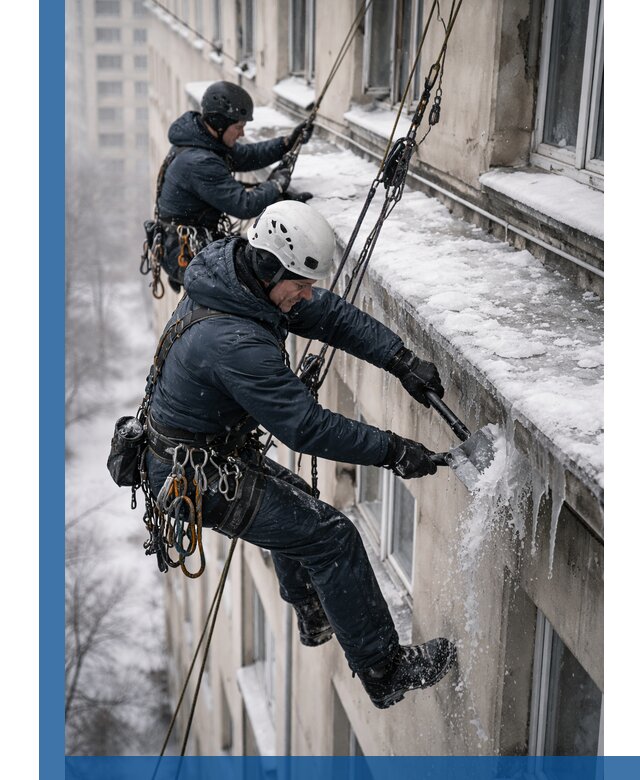 Удаление наледи и сосулек с карнизов в Тайшете профессионально