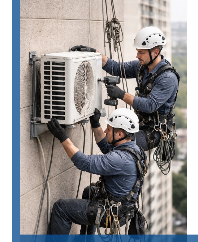 Монтаж внешнего блока кондиционера в Тайшете установка и крепление