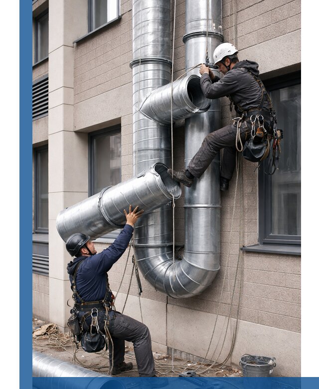 Монтаж фасадных воздуховодов в Тайшете с герметизацией и крепежом