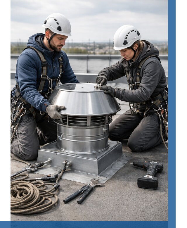 Установка дефлекторов на кровле в Тайшете от 4673 р. | ВЫСОТНИК-Тшт