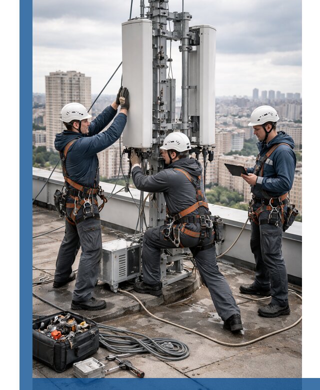 Монтаж антенн связи на крыше в Тайшете с вводом в эксплуатацию