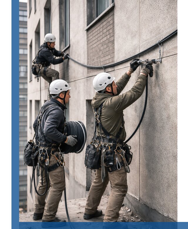 Прокладка кабеля по фасаду в Тайшете, профессиональный монтаж