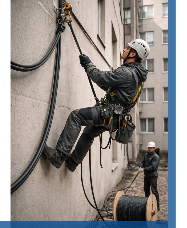 Протяжка кабеля питания на высоте в Тайшете от 467 р. | ВЫСОТНИК-Тшт