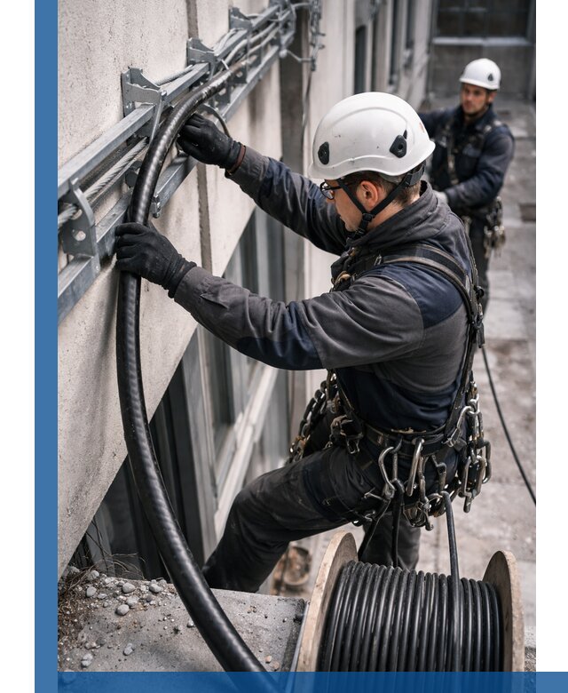 Протяжка кабеля питания на высоте в Тайшете с гарантией безопасности и качества