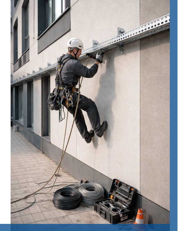 Монтаж кабельных лотков на фасаде в Тайшете от 1246 р. | ВЫСОТНИК-Тшт