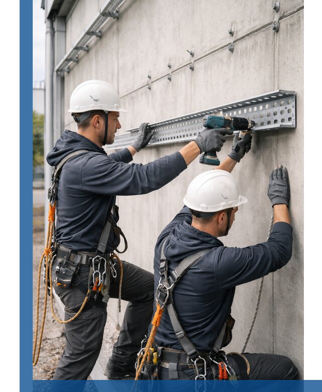 Монтаж кабельных лотков на фасаде зданий в Тайшете с гарантией