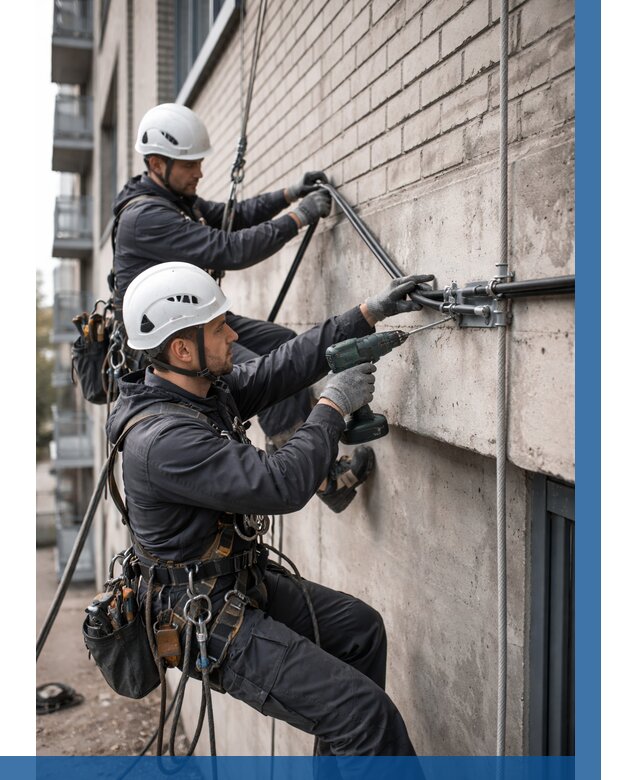 Крепление кабеля на фасаде в Тайшете от 363 р. | ВЫСОТНИК-Тшт