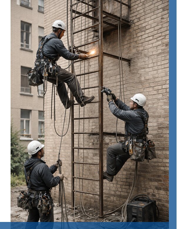 Ремонт пожарной лестницы в Тайшете от 7789 р. | ВЫСОТНИК-Тшт