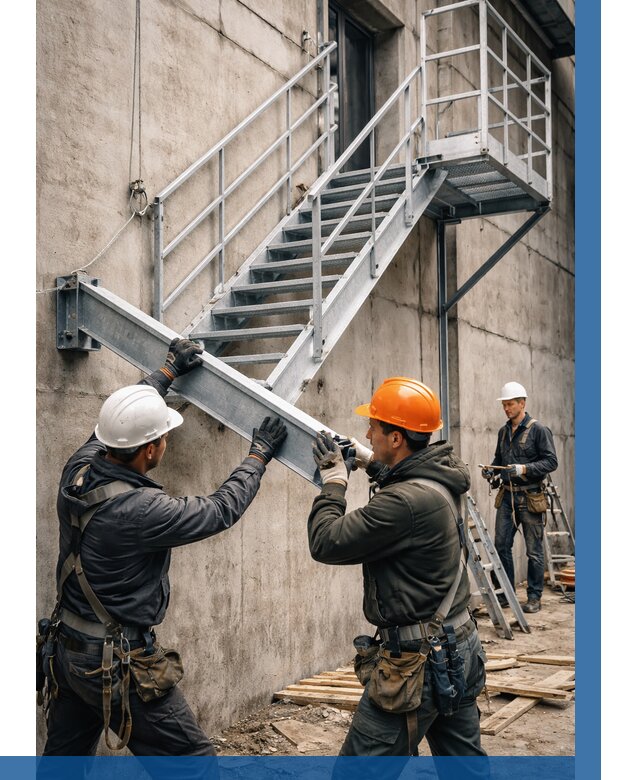 Монтаж металлических лестниц в Тайшете от 15578 р. | ВЫСОТНИК-Тшт