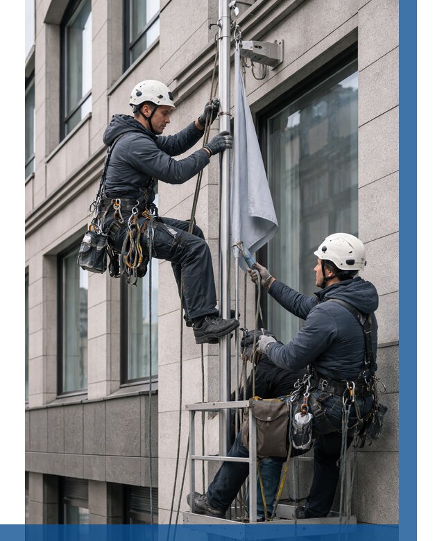 Установка флагов на фасаде в Тайшете от 4673 р. | ВЫСОТНИК-Тшт