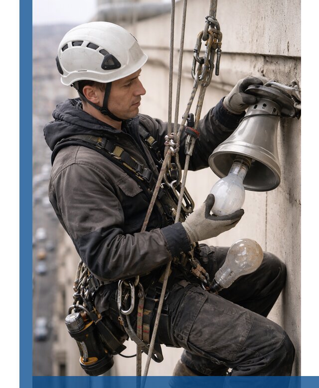 Замена ламп на высоте в Тайшете профессионально и быстро