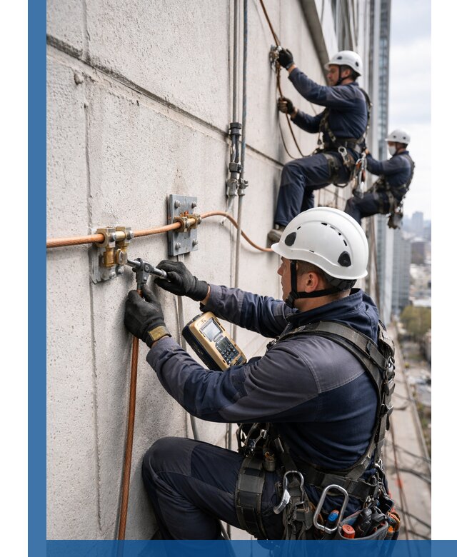 Монтаж системы заземления здания и молниезащиты в Тайшете