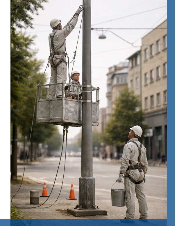Покраска опор освещения в Тайшете от 5193 р. | ВЫСОТНИК-Тшт