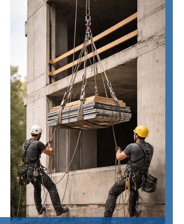 Подъем материала на этаж веревками в Тайшете от 1558 р. | ВЫСОТНИК-Тшт