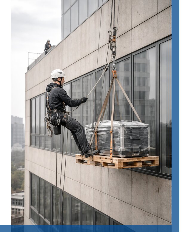 Спуск груза по фасаду в Тайшете от 3635 р. | ВЫСОТНИК-Тшт