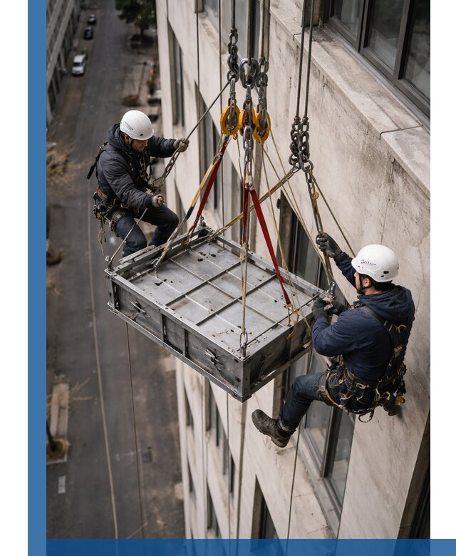Спуск и подъем грузов по фасаду в Тайшете для зданий