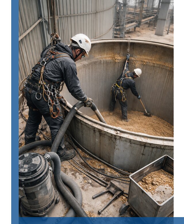 Профессиональная чистка зерновых бункеров в Тайшете с выездом