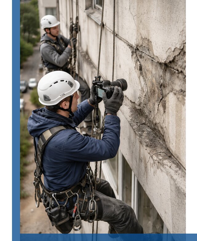 Фотофиксация дефектов фасада с высотной съемкой в Тайшете