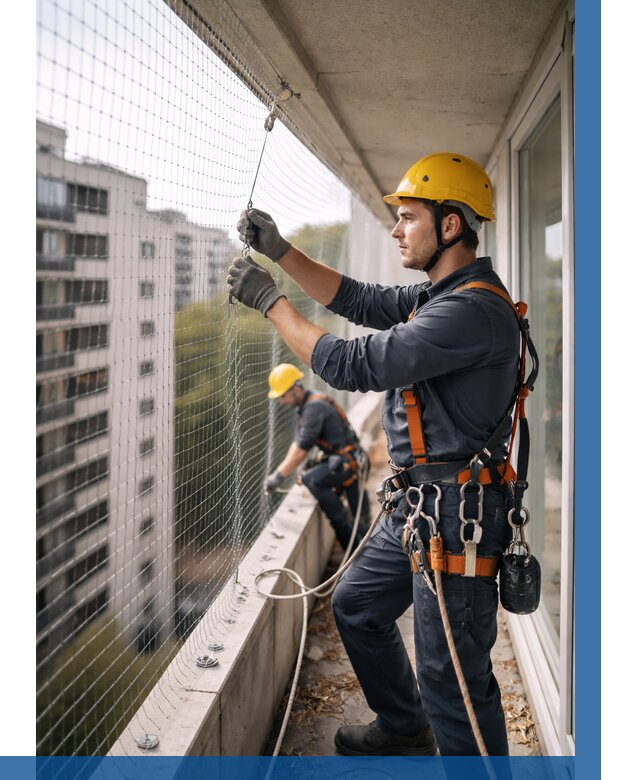 Монтаж сетки от птиц в Тайшете от 4673 р. | ВЫСОТНИК-Тшт